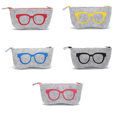 Lightweight Soft Felt Pouch Glasses Case Simple Western Style